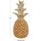 13" Gold Textured Pineapple Fruit Sculpture with Carved Top